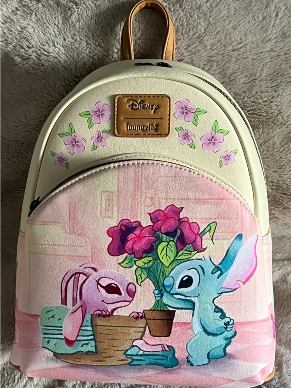 Loungefly Disney Stitch & Angel Floral Mini Backpack